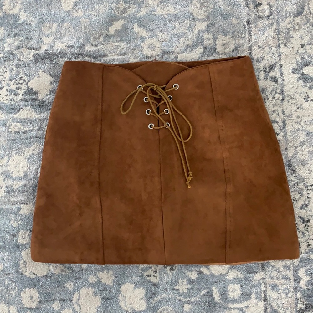 Brown suede skirt